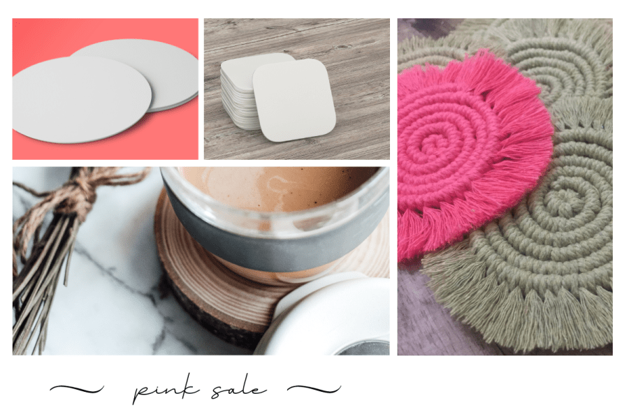 Sustainable Style: Protect Your Surfaces with Diatomaceous Cup Coasters, Pink&nbsp;Sale