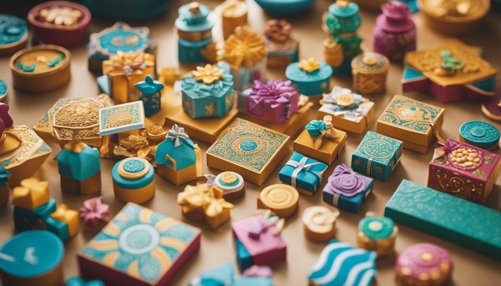 A collection of vibrant boxes featuring various intricate designs, showcasing a spectrum of colors and patterns.